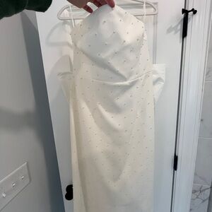 Rebecca Vallance Strapless White Dress